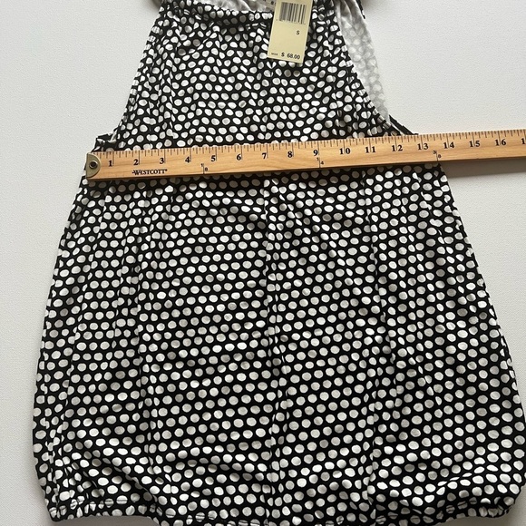 MAX STUDIO - BLACK/WHITE POLKA-DOT SLEEVELESS CAREER KNIT TOP BLOUSE - WOMENS S - Picture 4 of 7